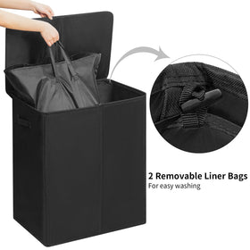 WOWLIVE sturdy lid keeps odors hidden and clothes neatly concealed.