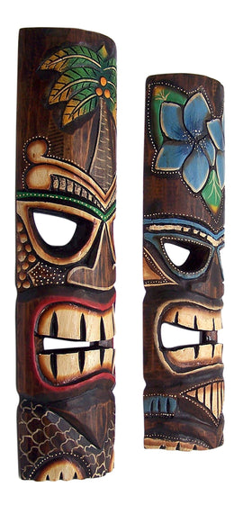 Wowser hand crafted wood tiki mask with easy back hanger.