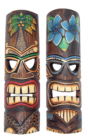 Wowser wall decor pair enhances tropical interiors.