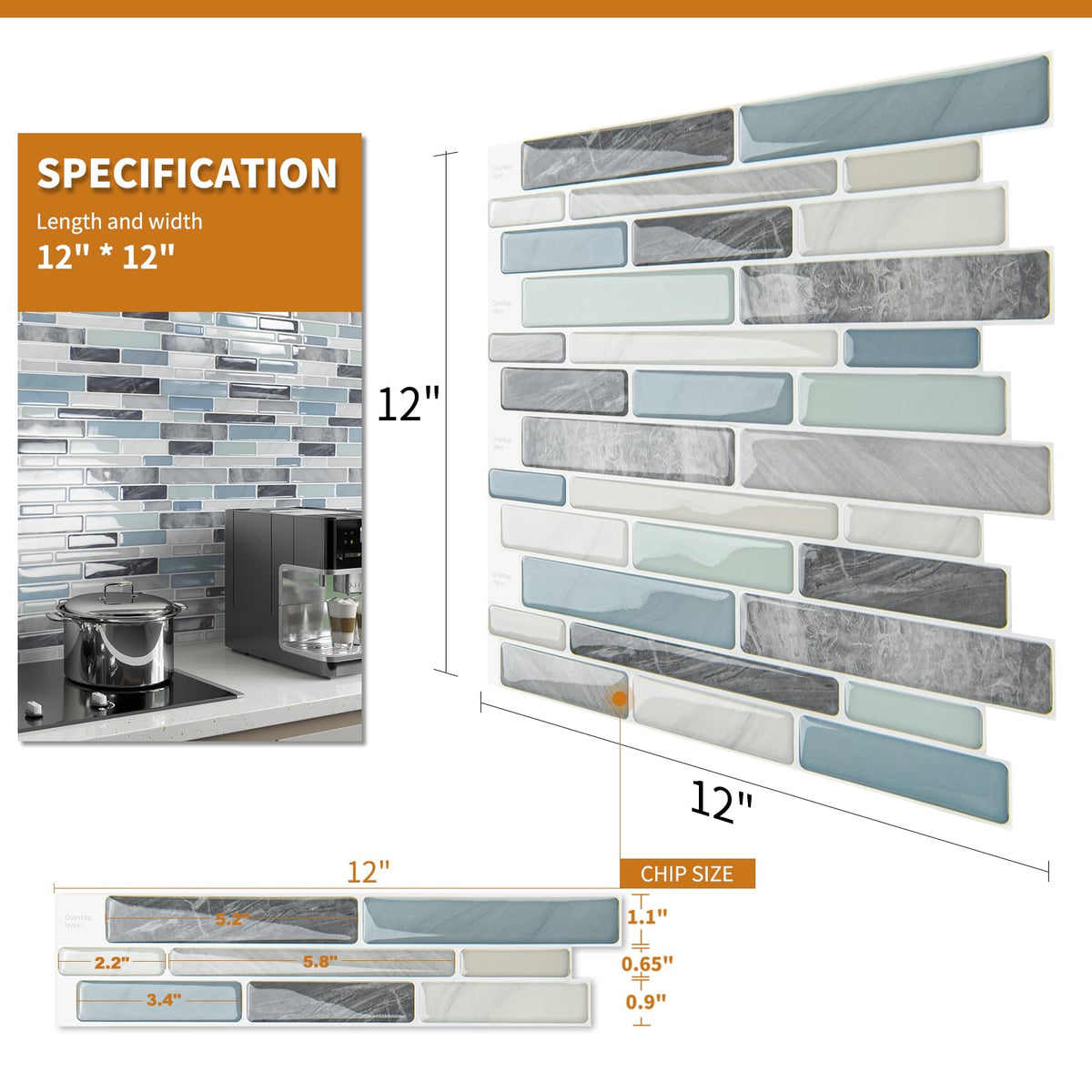 WOWSTAR grey-blue texture adds depth and a modern look.