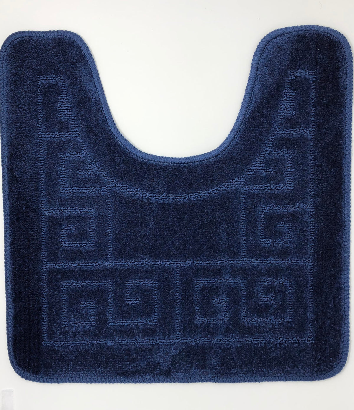 WPM World Products Mart U shaped contour rug 20x20 fits around toilet for a tidy, non slip area.