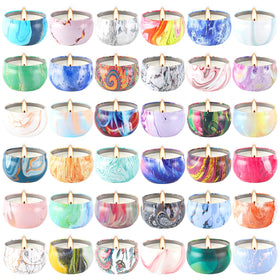 WPONSZU 36-pack scented candles gift set with stylish jar candles for ambient home scent ideas.