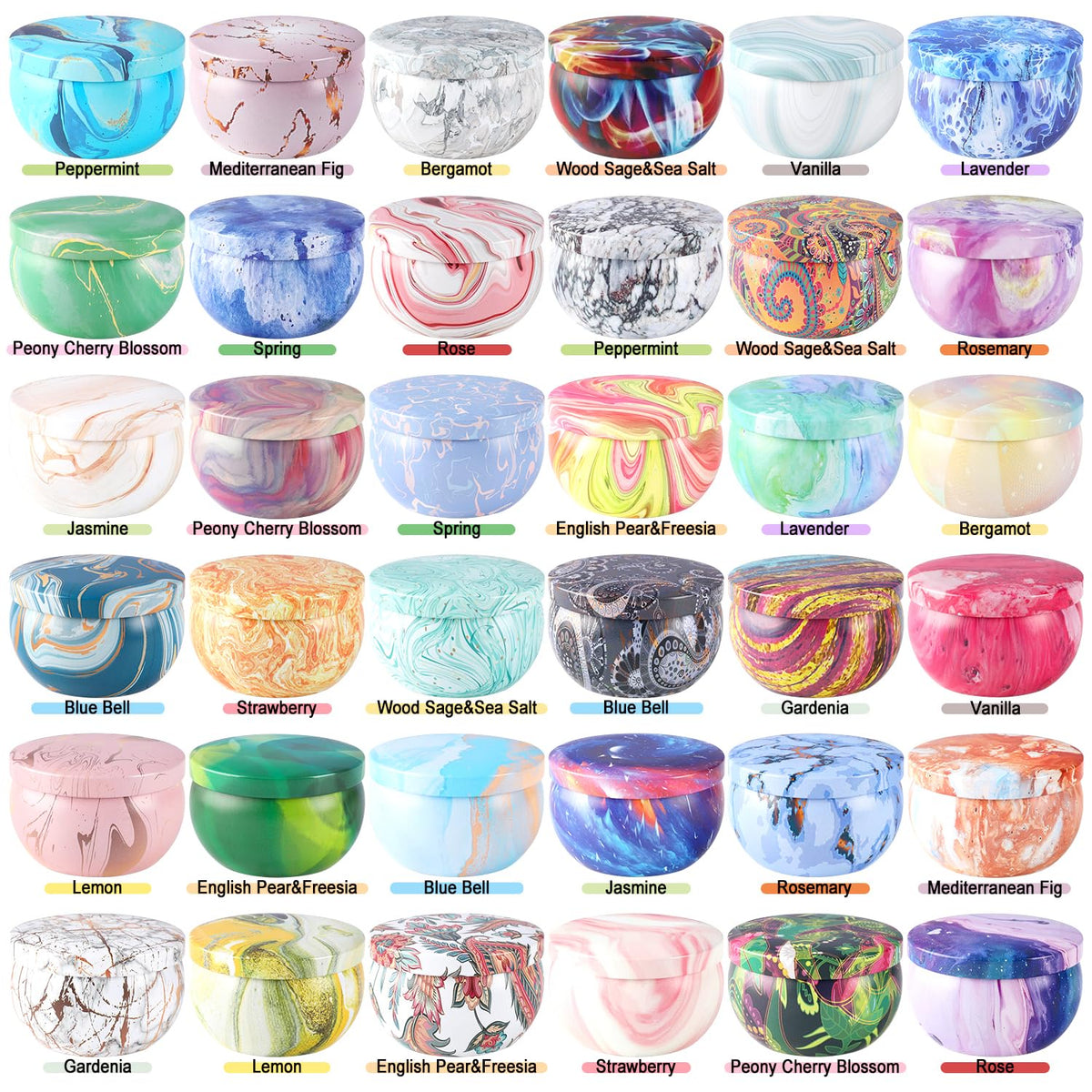 WPONSZU travel tin candles in 2.5 oz form offer portable fragrance on the go.
