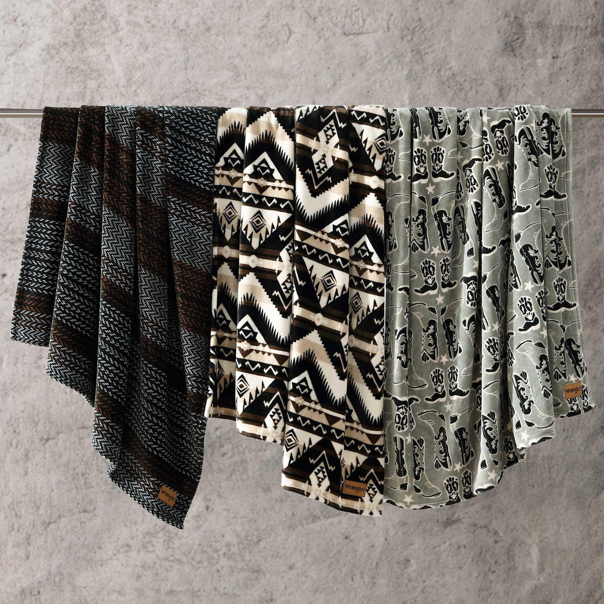 Wrangler Sherpa throw bed-side drape creates warm evenings in bed
