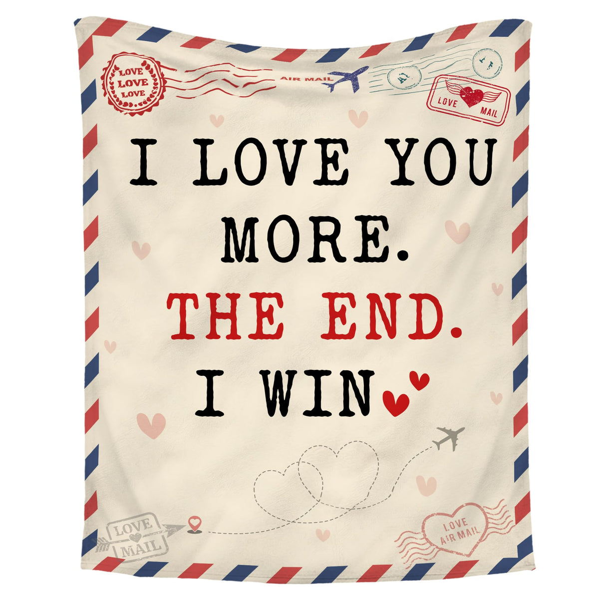 WRAPIX I Love You More fleece blanket front view for shared warmth