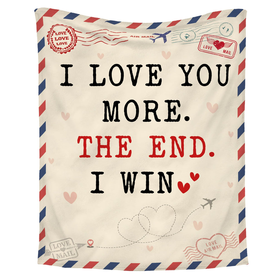 WRAPIX I Love You More fleece blanket front view for shared warmth