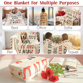 Wrapix blanket size 50x60 inches demonstrated for shared warmth.