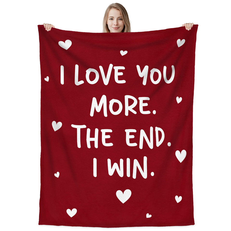 WRAPIX I Love You More blanket folded for gift-ready warmth.