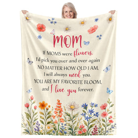 WRAPIX soft fleece blanket on couch for cozy evenings with mom.