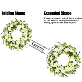 WreathDream white peony close-up highlights texture and color richness