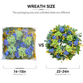 WreathQueen Lifelike artificial flowers wreath adds year‑round charm with realistic textures.