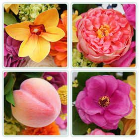 Durable faux blooms require no water or sunlight and low maintenance