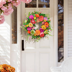 Wreathqueen holiday greenery wreath adds warm seasonal touch to entrances