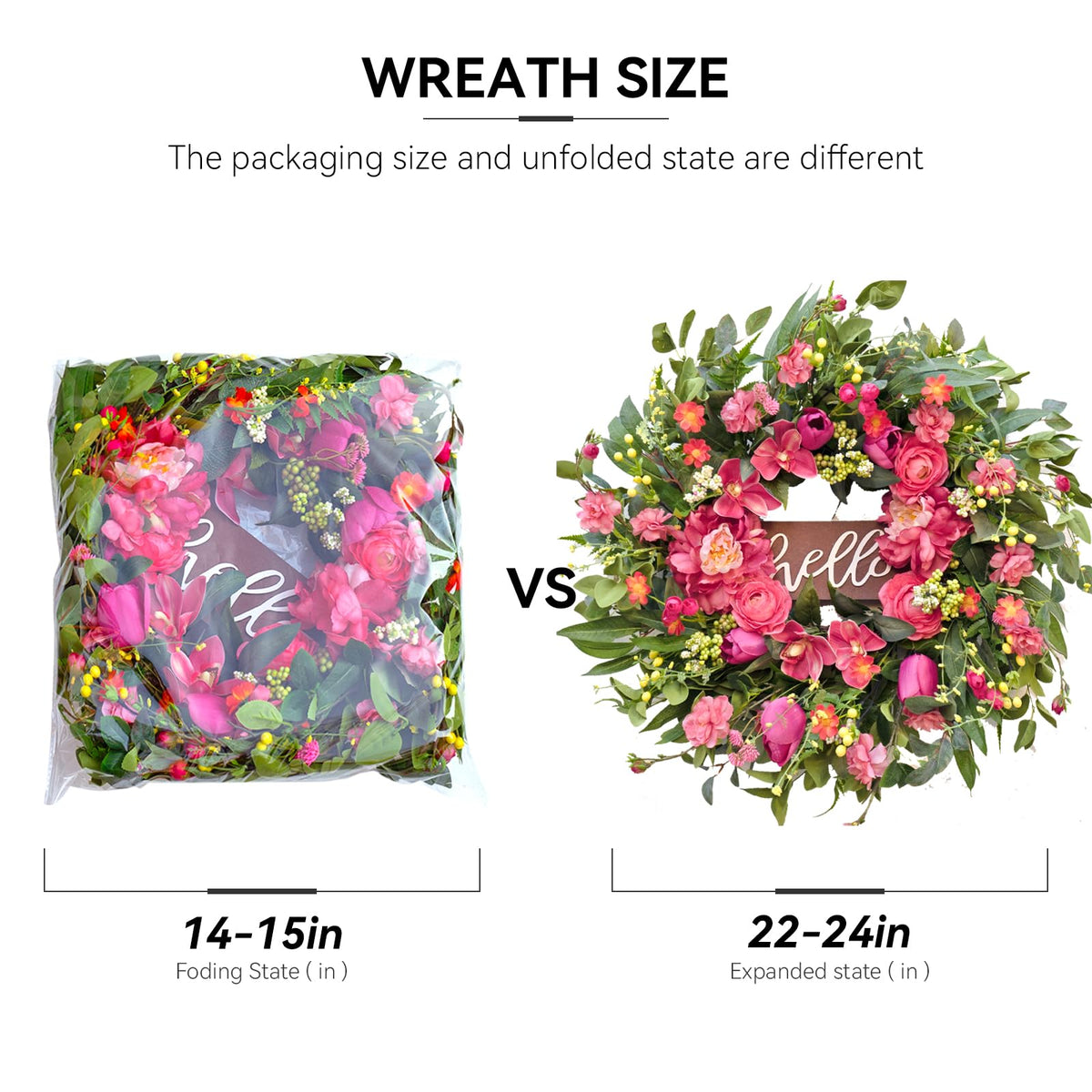 WreathQueen indoor-outdoor wreath for walls, doors, and patios with versatile styling