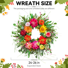 WreathQueen spring wreath featuring purple dahlia for elegant color