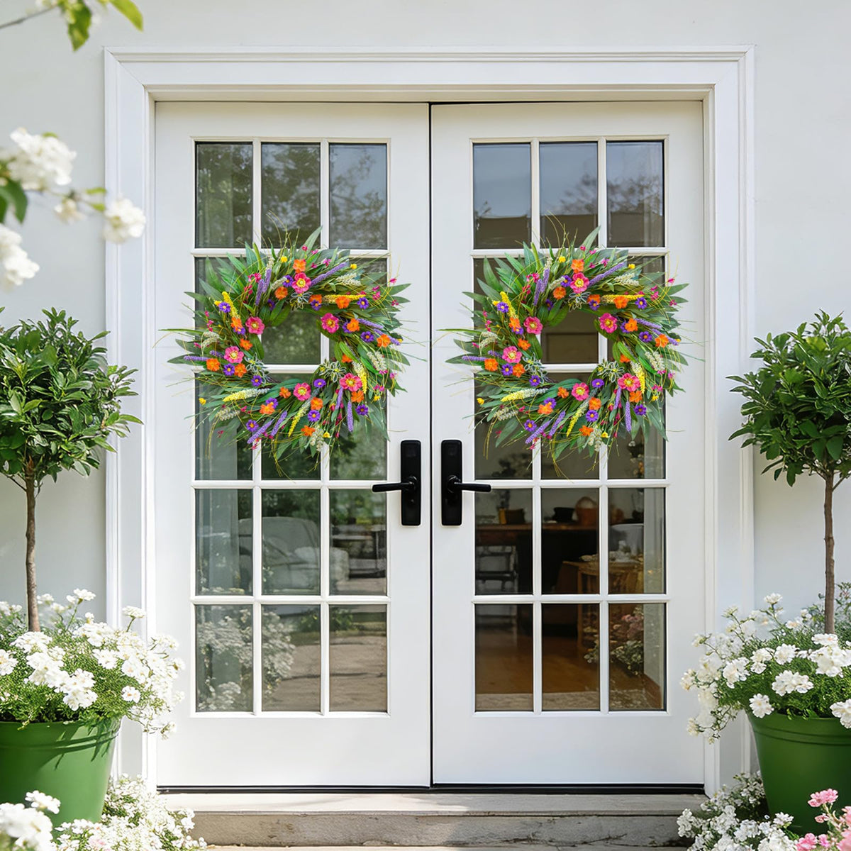 Wreathqueen-wall-decor-front-porch-wreath versatile indoor-outdoor decor.