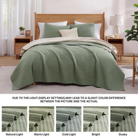WRENSONGE 3-piece set includes quilt and two shams for complete styling.