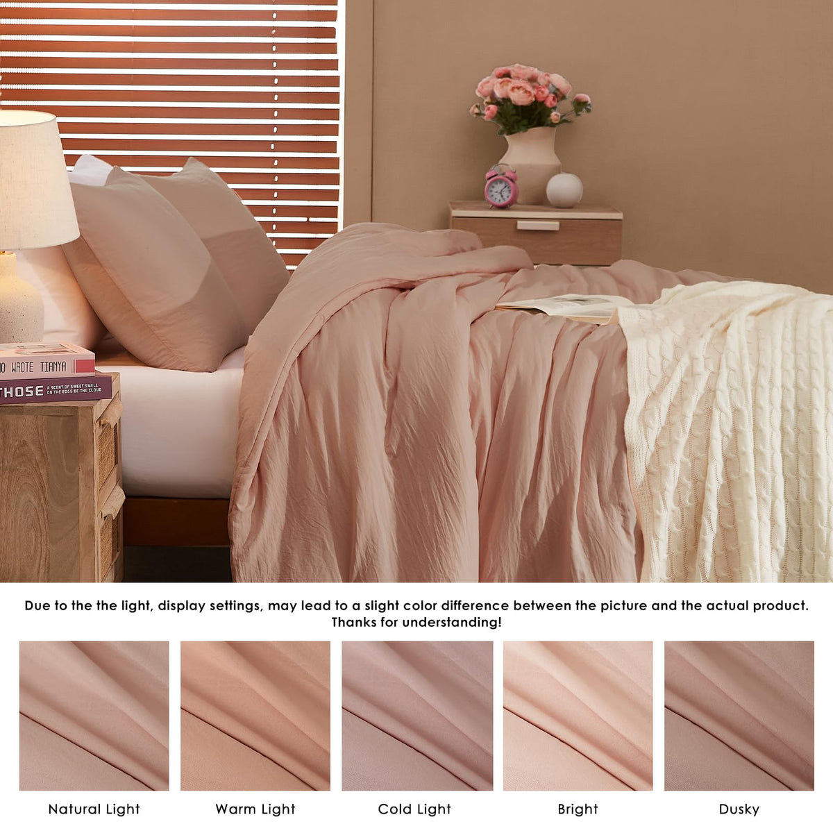 WRENSONGE minimalist bedroom with dusty pink bedding for modern style