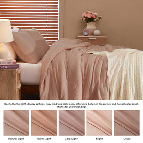 WRENSONGE minimalist bedroom with dusty pink bedding for modern style
