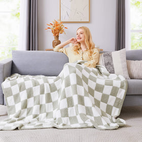 wrensonge checkered throw wrapped with bow gift-ready