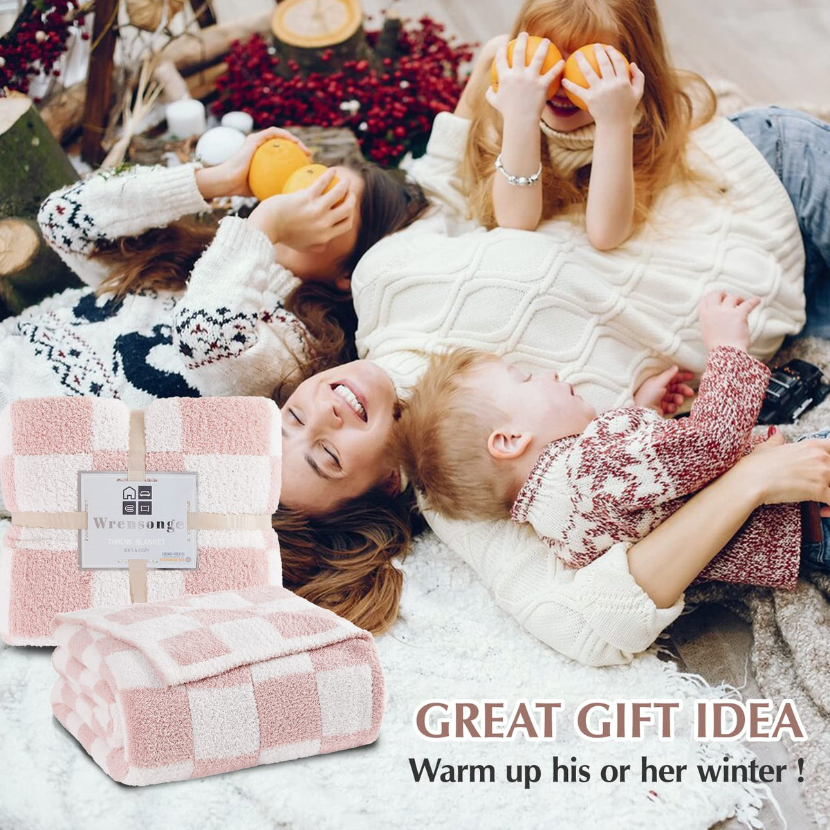 WRENSONGE checkered blanket gift-ready packaging suits birthdays and special occasions.