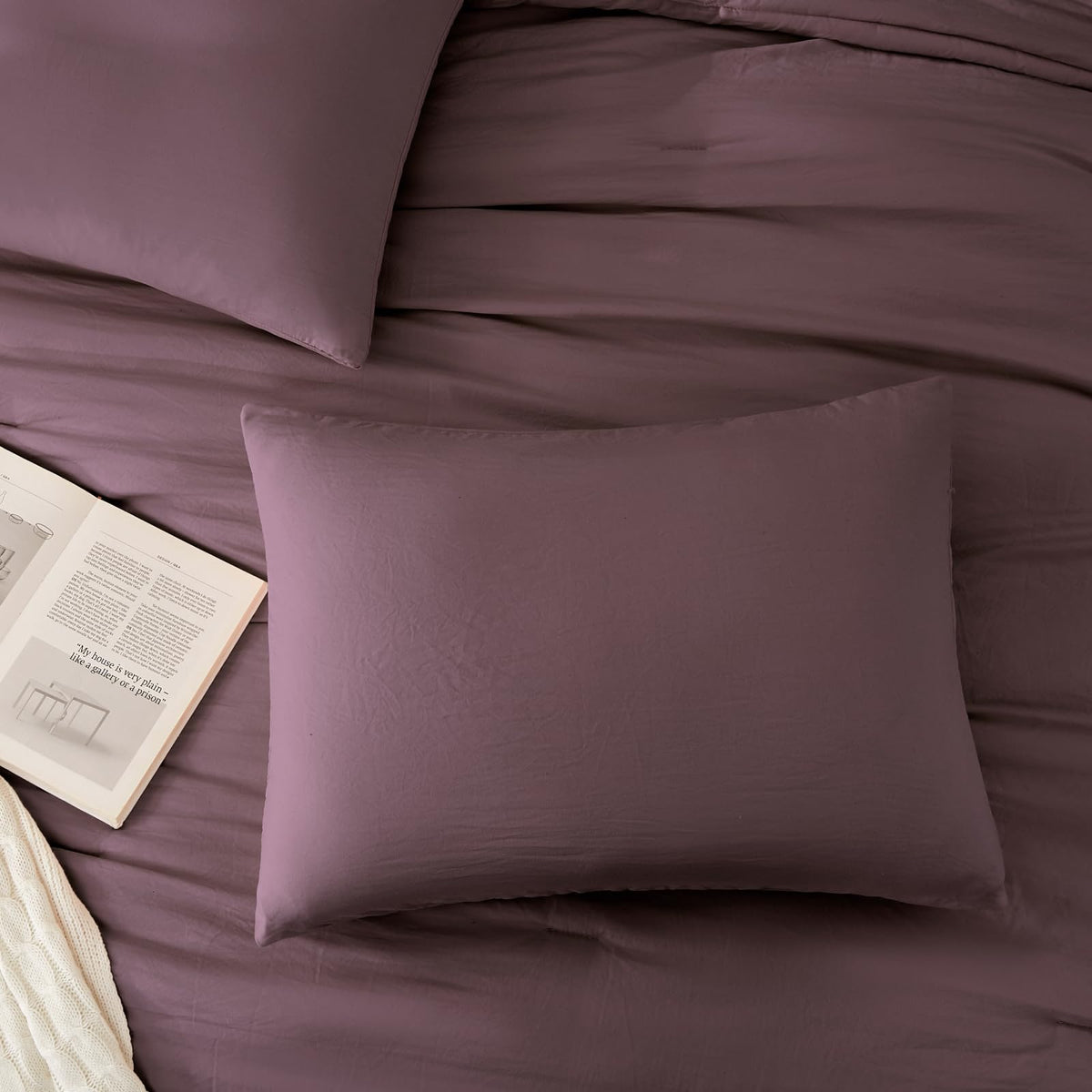 WRENSONGE comforter on bed illustrating queen size fit
