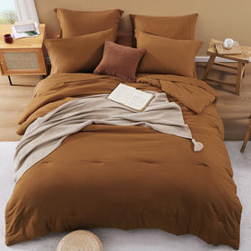 Wrensonge queen comforter on bed for cozy bedroom ambiance