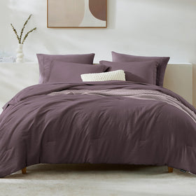 WRENSONGE queen comforter set in artic plum for a soft inviting bed