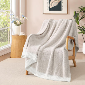 WRENSONGE throw blanket cationic dyeing taupe for cozy couch warmth
