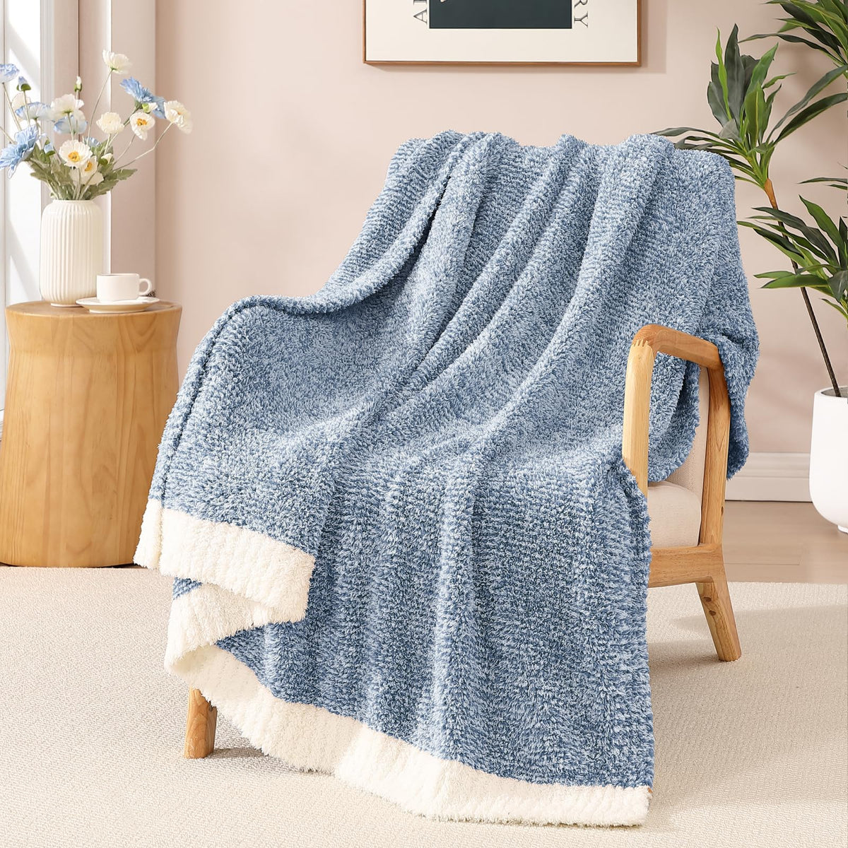 WRENSONGE throw blanket fabric detail shows plush microfiber texture for warmth