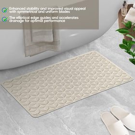 WRISIN mat complements most bathtubs with a clean, fresh beige look.