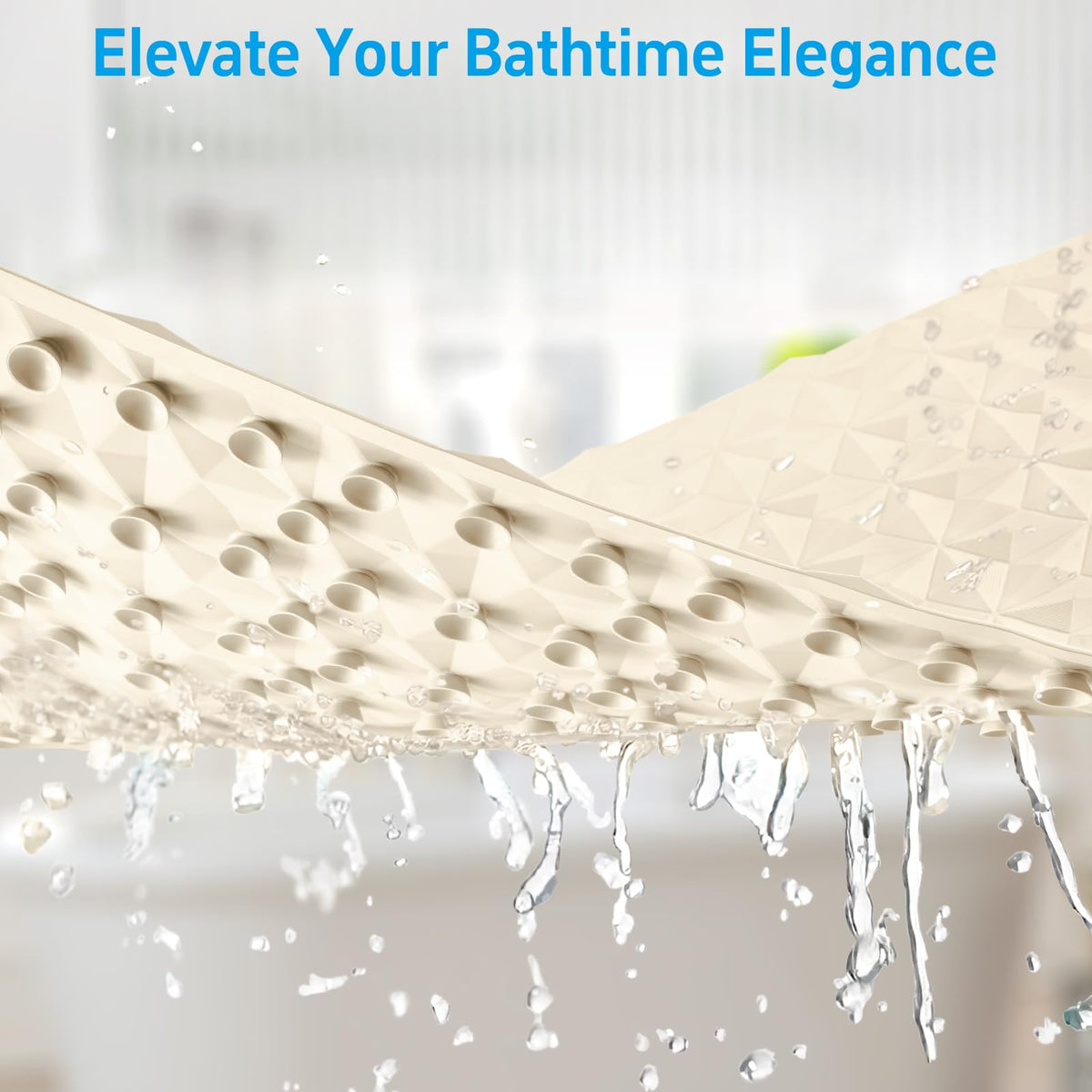 WRISIN bath mat sized 16x28 inches to fit most tubs