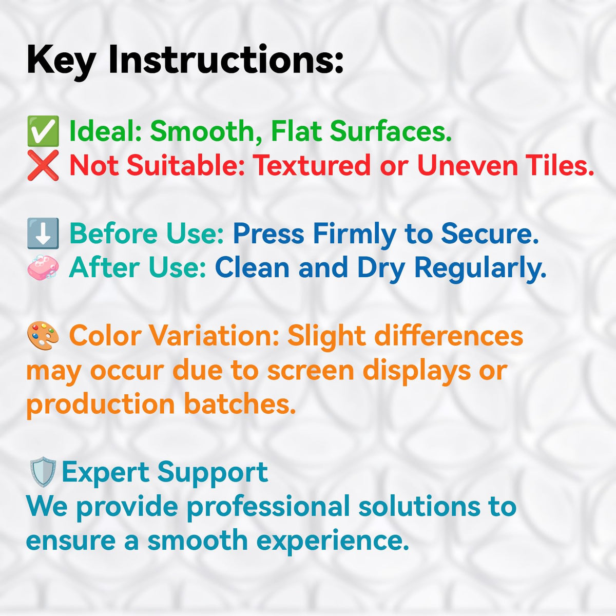 WRISIN mat drainage grooves promote quick water shedding for safety.