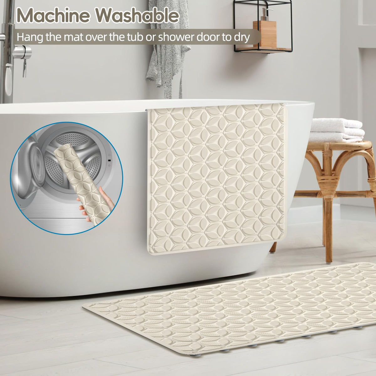 WRISIN mat is machine washable for quick, hygienic cleaning.
