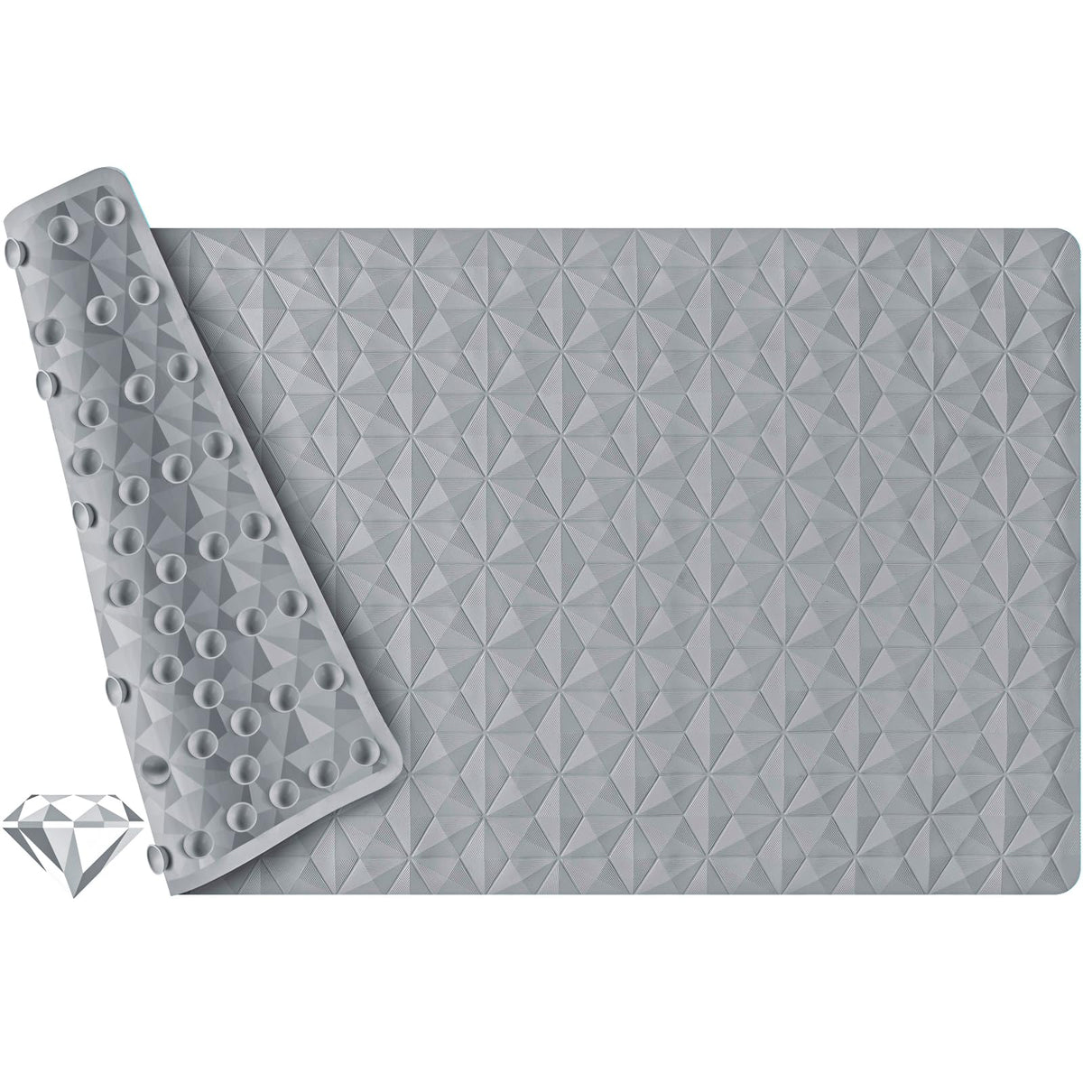 WRISIN non-slip bathtub mat with diamond pattern for elegant safety.
