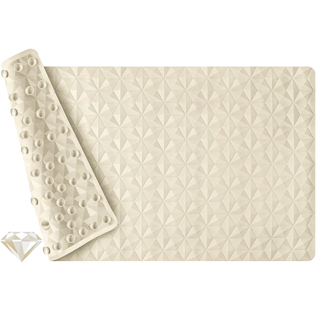 WRISIN non-slip bathtub mat with diamond pattern for stylish safety