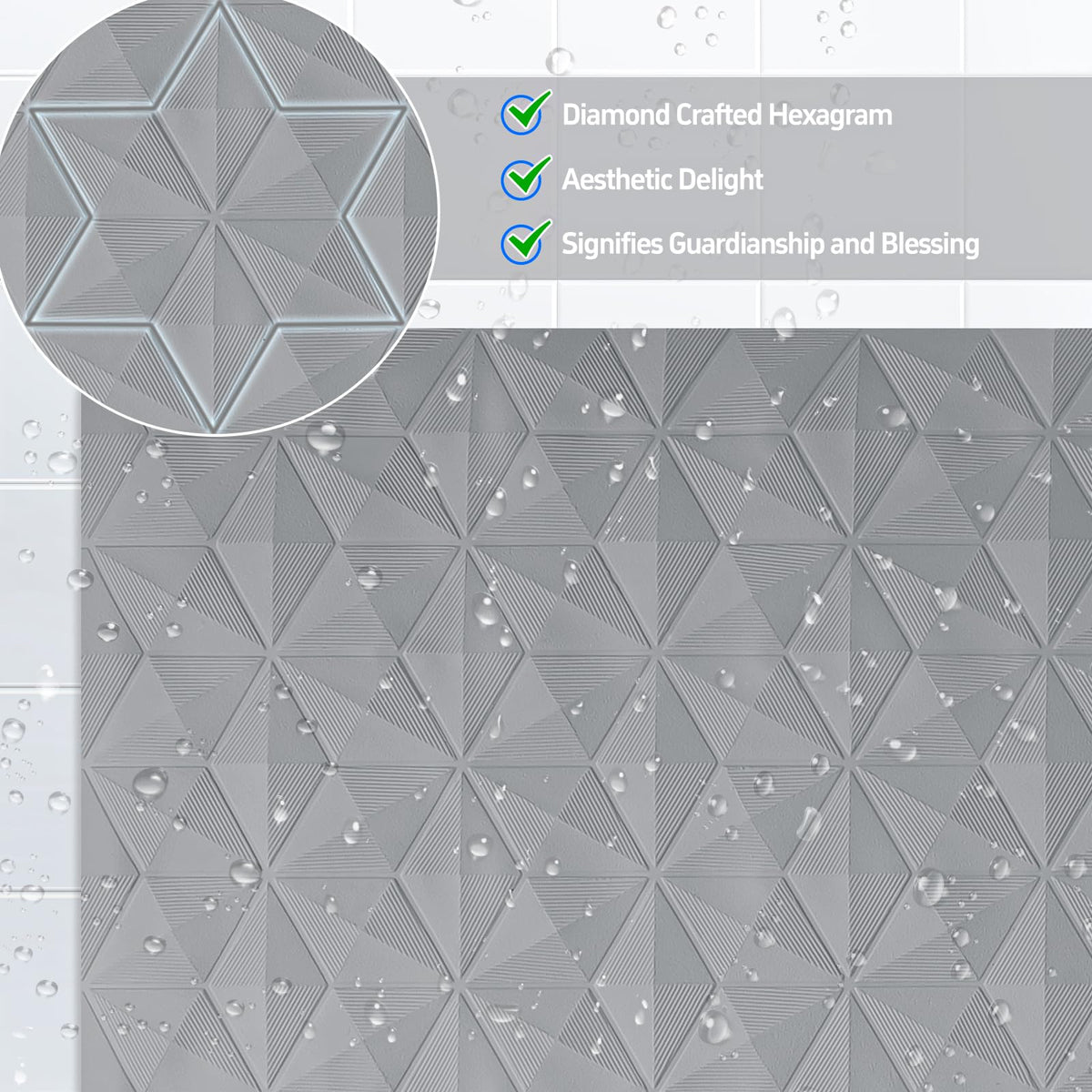 WRISIN natural rubber bath mat shows soft surface and skin-friendly material.