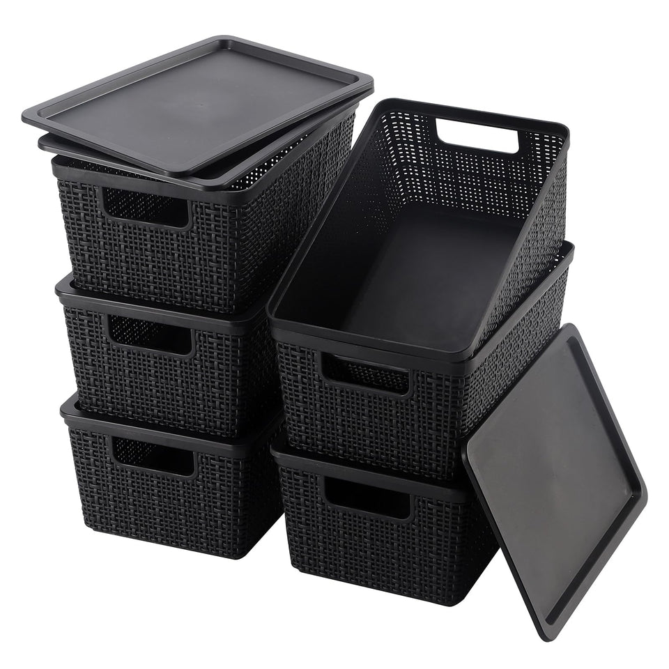 WRRLORS baskets with lids for clutter-free desktop organization and easy access