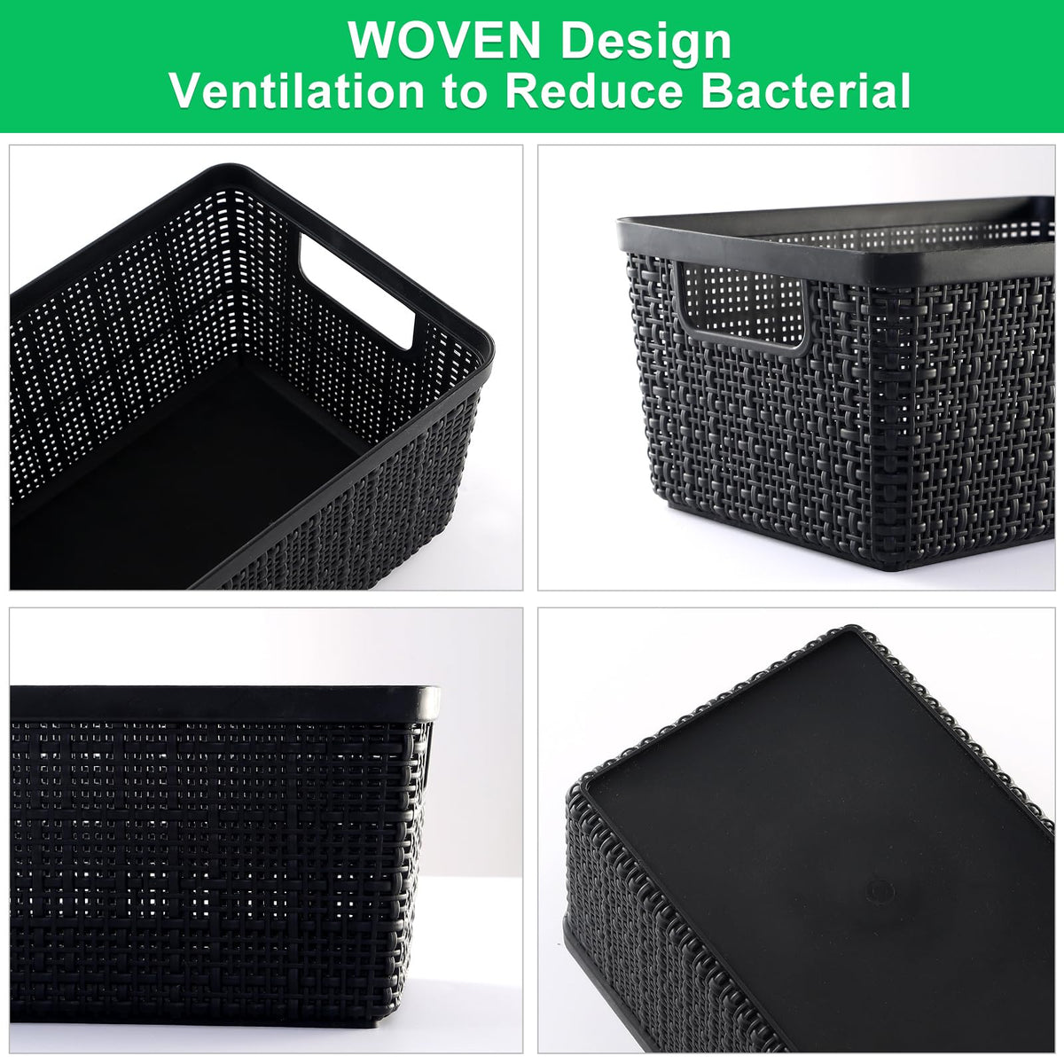 WRRLORS breathable plastic baskets with ventilation holes prevent moisture buildup