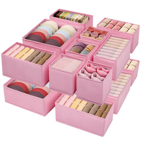 Wrrlors pink drawer organizer set keeps underwear neatly separated.