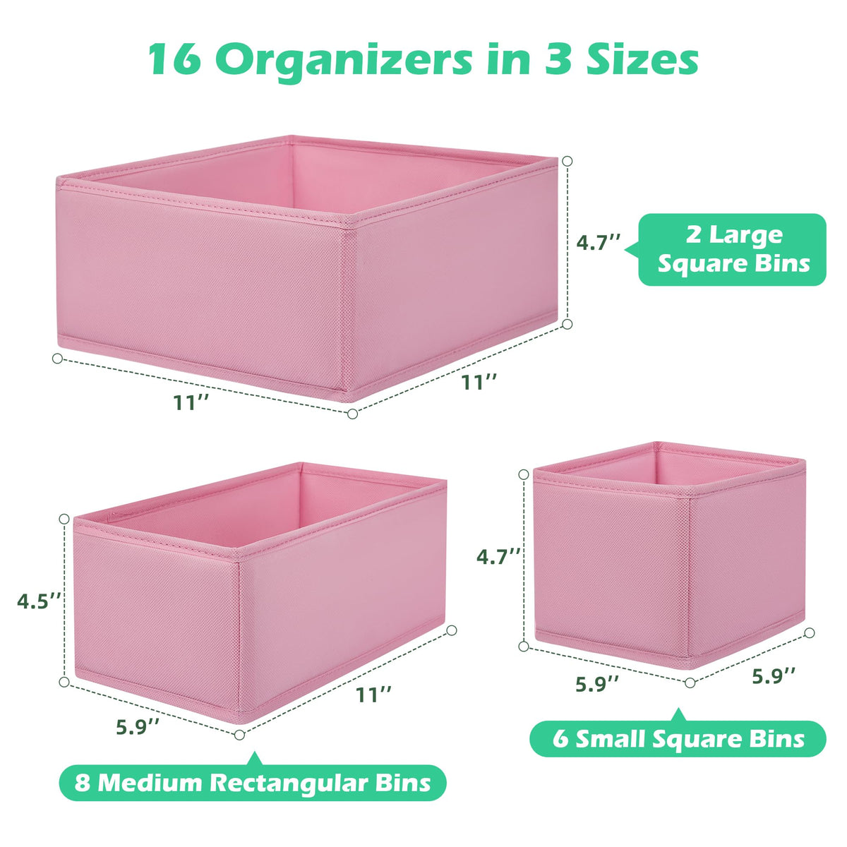 Wrrlors large square boxes maximize drawer space for bras and socks.