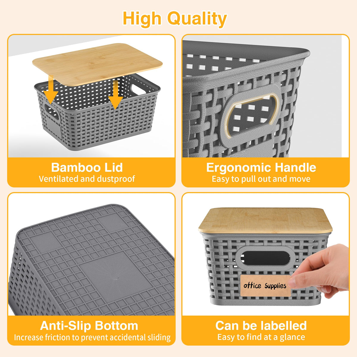 Wrrlors storage basket with woven look complements modern decor