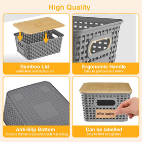 Wrrlors storage basket with woven look complements modern decor