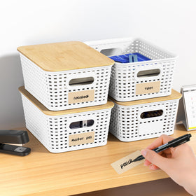Wrrlors bamboo-lid set adds a natural touch to closets.