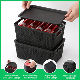 WRRLORS plastic storage bins close-up highlighting durable BPA-free plastic