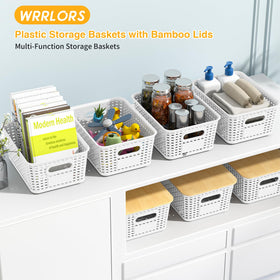 Wrrlors stackable bins with handles allow easy access to items.