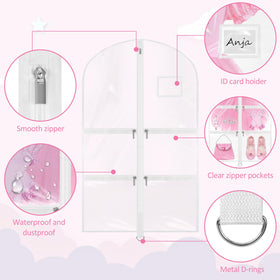 Wsaeig dance bag with hang through D rings for easy wardrobe transport