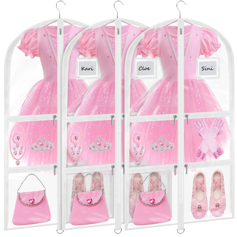 Wsaeig 40 inch clear PVC dance costume bag for quick visibility and protection