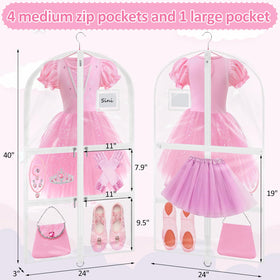 Wsaeig clear bag for costumes with shoe pocket and accessory storage