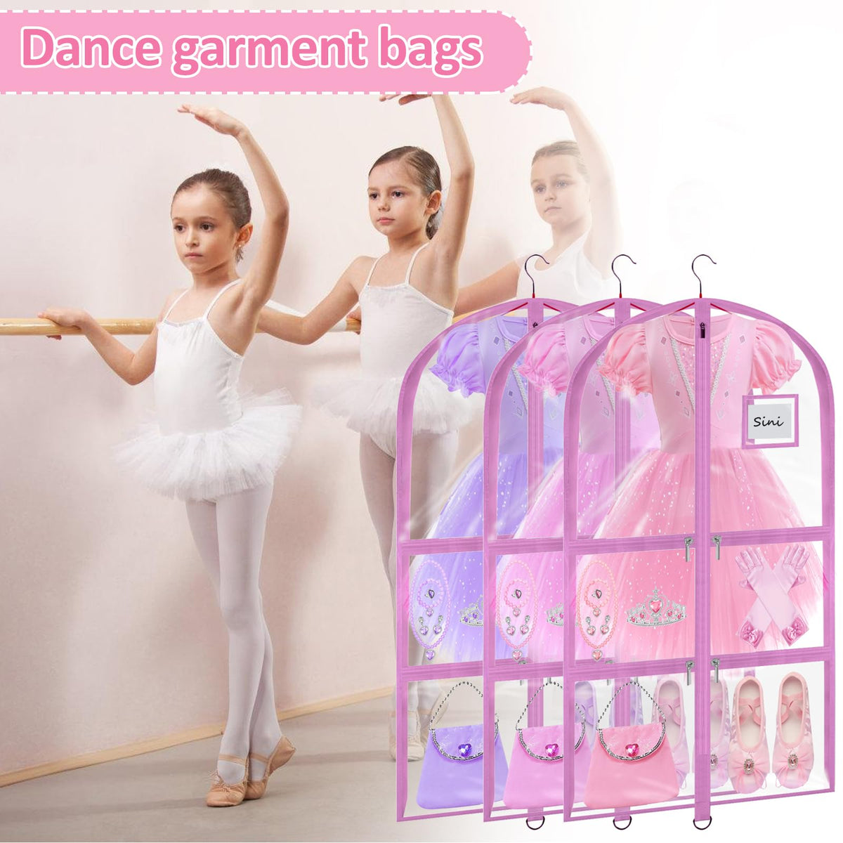 Wsaeig dance costume bag with strong zippers ensures durability.